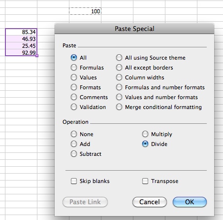 divide-in-paste-special doing math on the fly in Excel