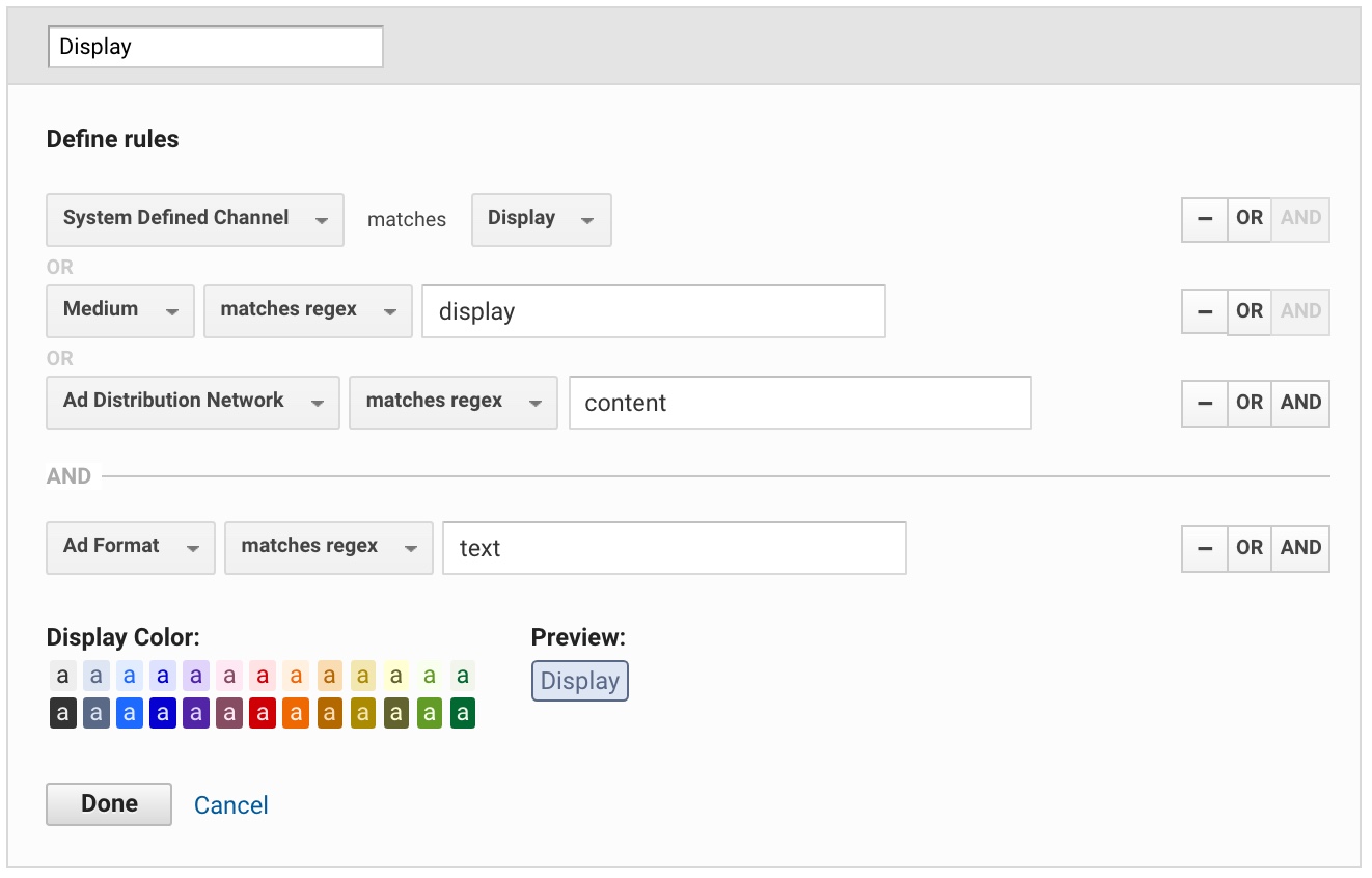 display channel definition Google Analytics